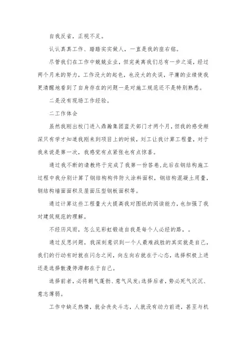 公司实习生个人工作总结范文 两篇