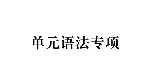 人教版英语七年级下册:Unit 2 单元语法专项(含答案)