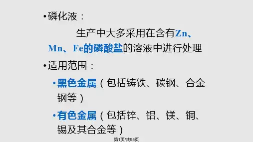 钢铁的磷化PPT课件
