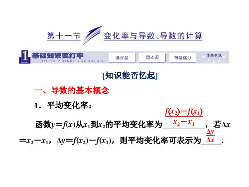 2014届高三数学一轮复习专讲专练基础知识+小题全取+考点通关+课时检测:211变化率与导数、导数的计算