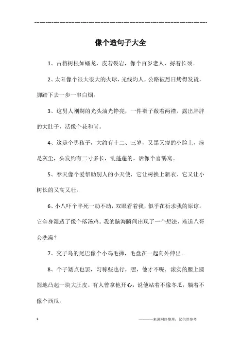 像个造句子大全