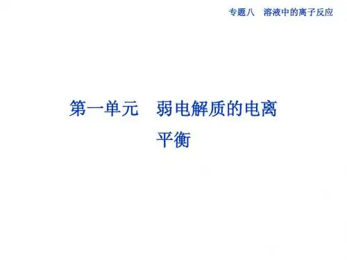邳州市第二中学高三化学专题复习专题八第一单元弱电解质的电离平衡课件