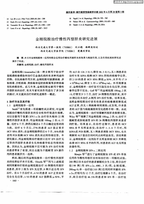金刚烷胺治疗慢性丙型肝炎研究进展