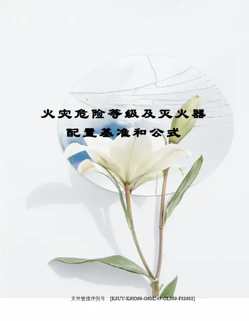 火灾危险等级及灭火器配置基准和公式图文稿