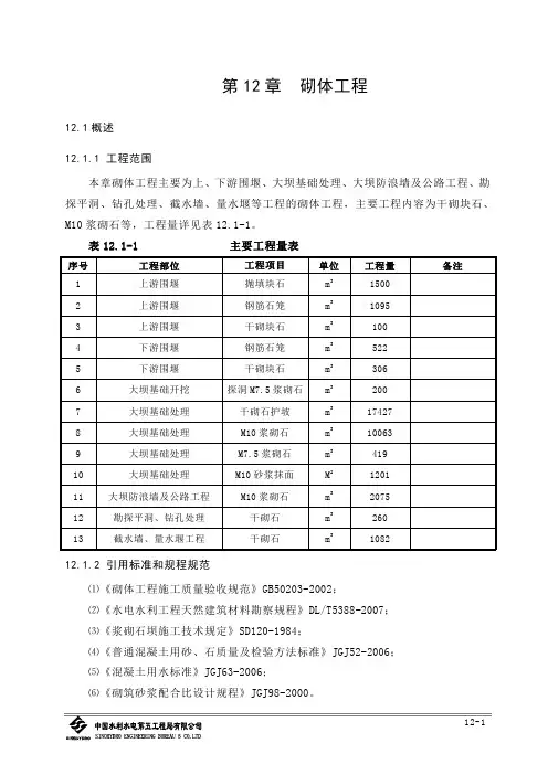 砌体工程