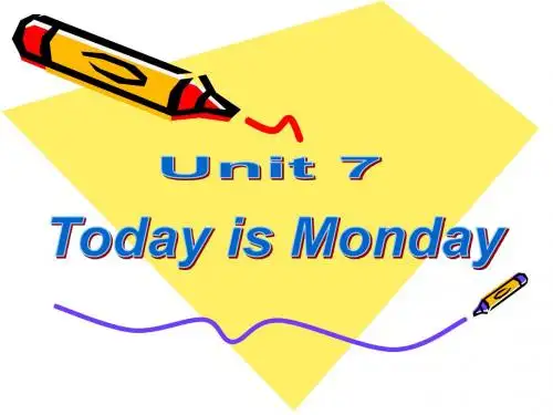五年级下英语课件-Unit7 Today is Monday 6-北师大版(三起)