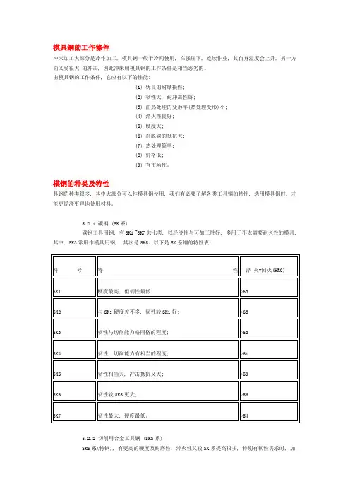 模具常用材料