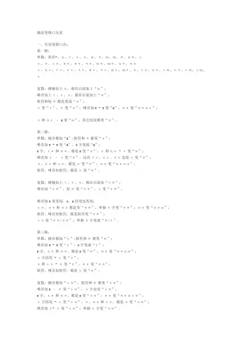 俄语变格