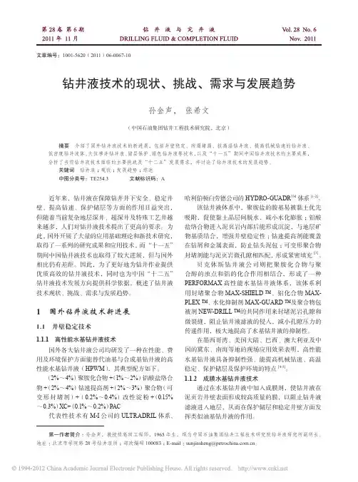 钻井液技术的现状_挑战_需求与发展趋势 2