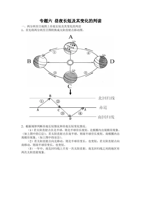 昼夜长短及其变化的判读
