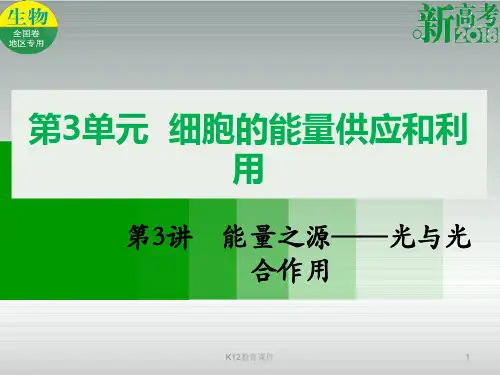 2018高考生物总复习 第三单元 细胞的能量供应和利用第3讲 能量之源——光与光合作用