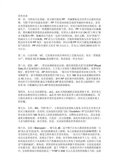 世界名表