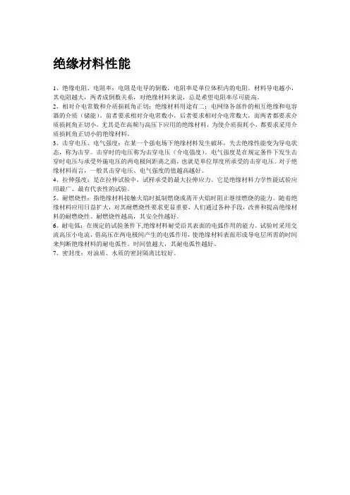 绝缘材料性能