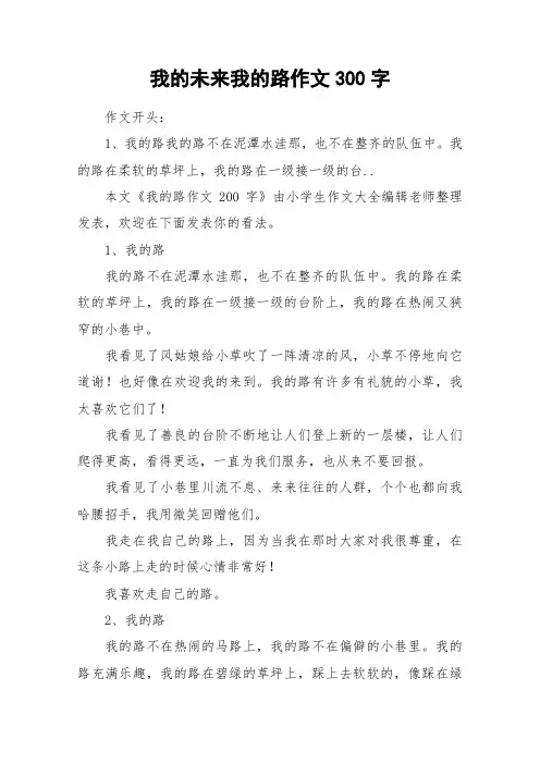我的未来我的路作文300字_作文