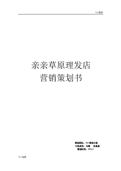 市场营销策划书 2