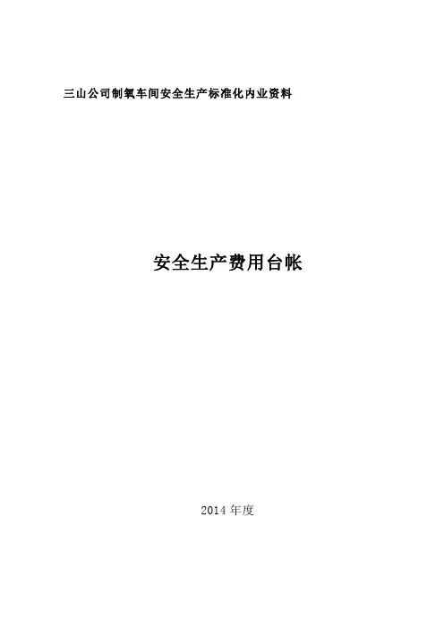 安全费用台帐