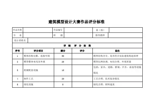 模型制作大赛评分标准