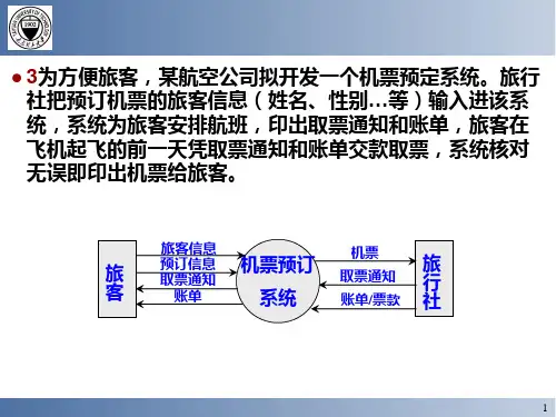 航班预票流程 软件需求工程 考试内容 复习资料 武汉大学