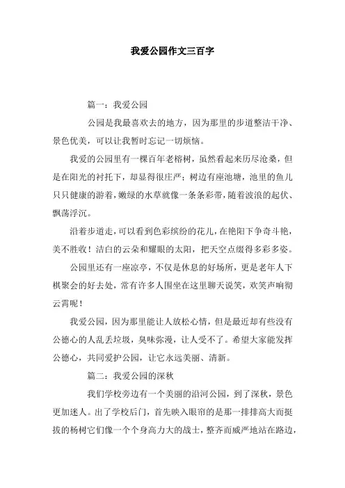 我爱公园作文三百字