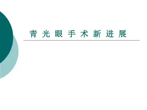 青光眼手术新进展汇总共47页文档