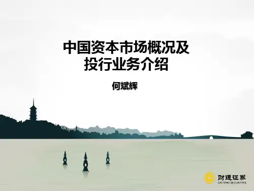 中国资本市场概况及投行业务介绍