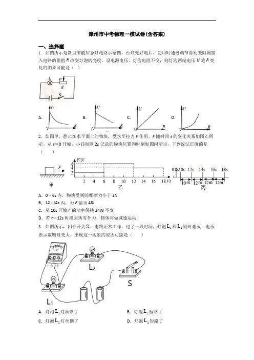 漳州市中考物理一模试卷(含答案)