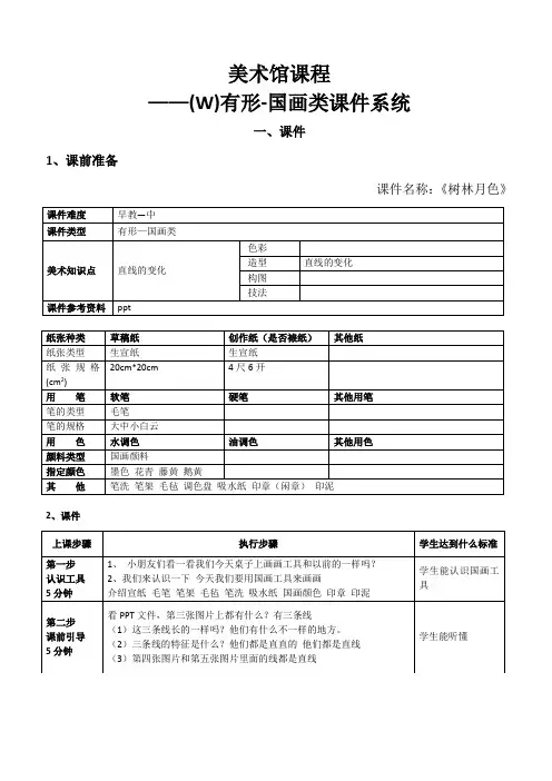 一年级上册美术课外班素材-树林月色 全国通用