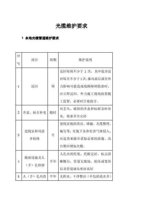光缆维护要求