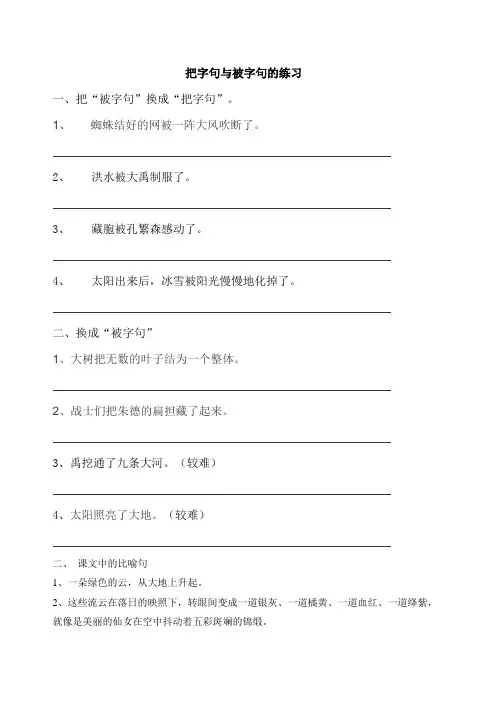把字句与被字句的练习