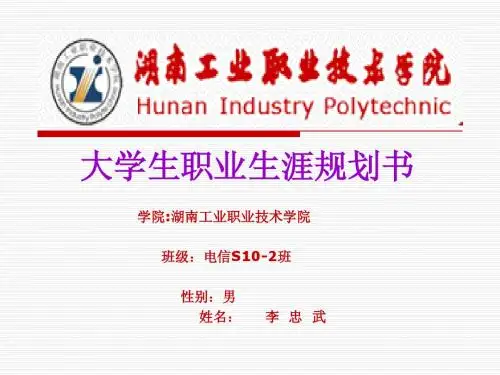 大学生职业规划,李忠武电信S10-2