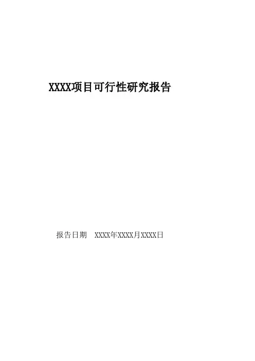 可行性研究报告模板