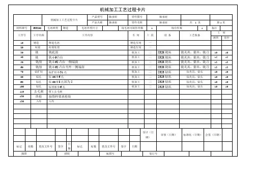 轴承座机械加工工艺过程卡片