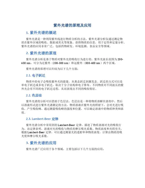 紫外光谱的的原理及应用