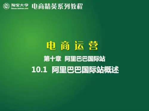 101阿里巴巴国际站概述
