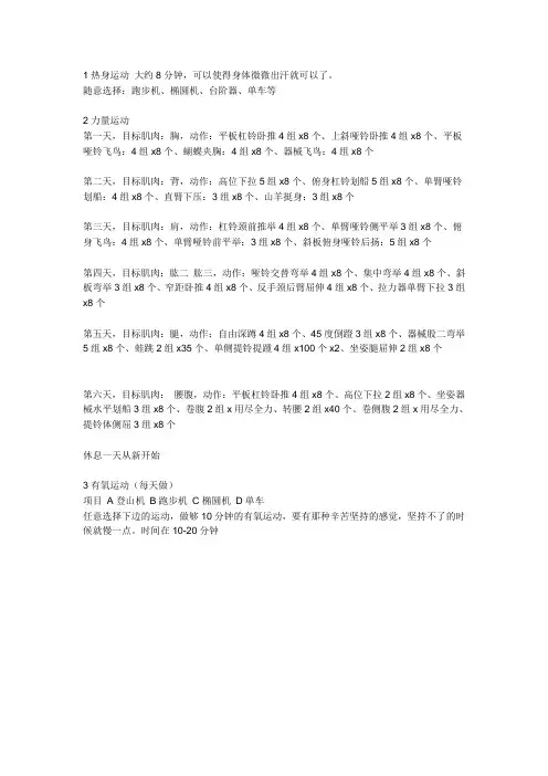 健身计划