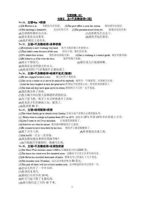 写作练习：句型训练(3)