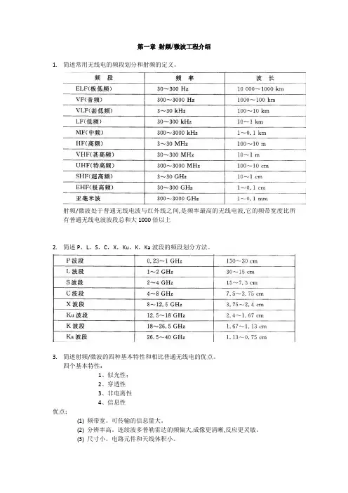 射频微波电路作业1-7(答案版)(DOC)