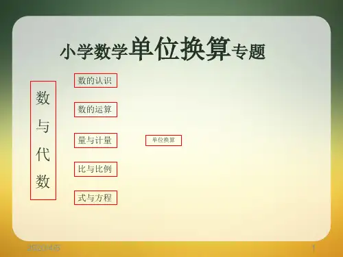 小学数学单位换算专题PPT
