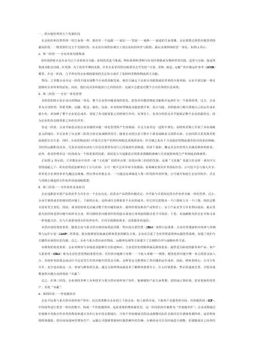 供应链管理的五个发展阶段