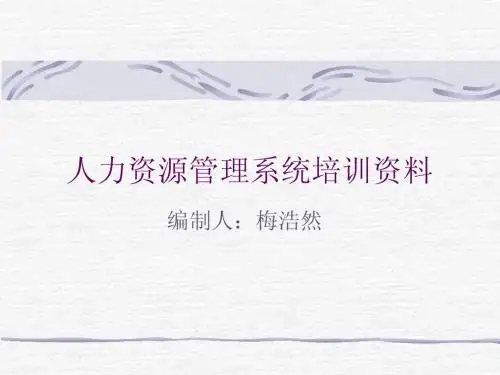 人力资源管理系统培训资料