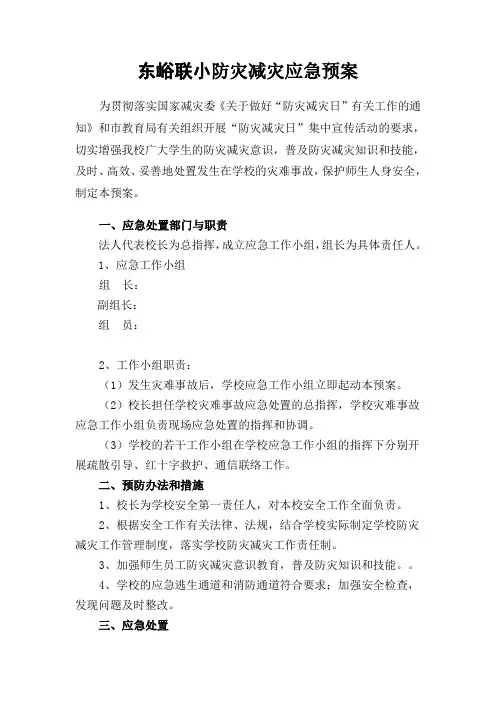 防灾减灾应急预案 2