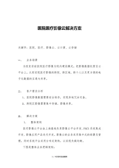 医院医疗影像云解决方案