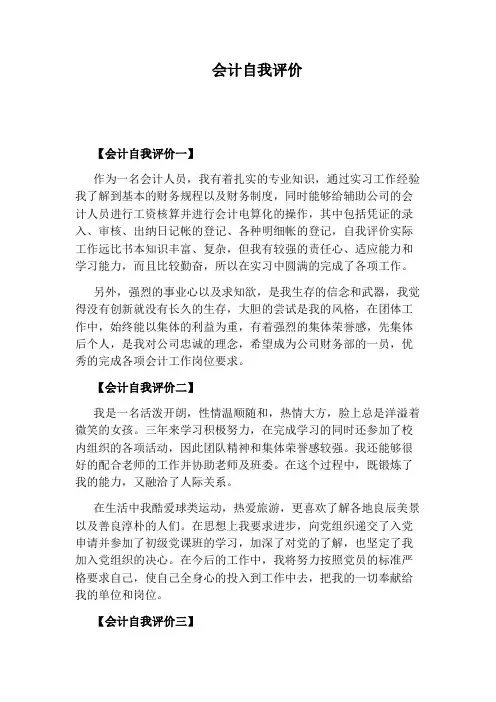 会计自我评价