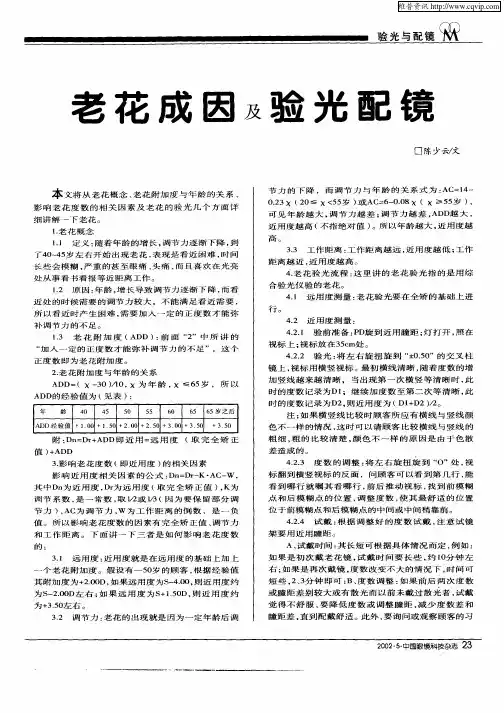 老花成因及验光配镜