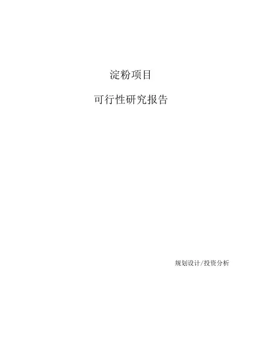 淀粉项目可行性研究报告参考模板.docx