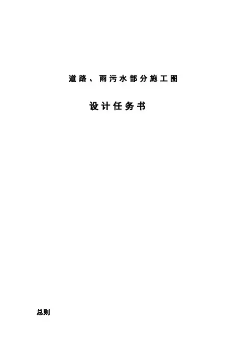 管网设计任务书(道路、雨污水)