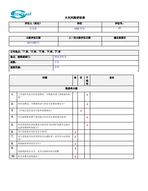 火灾风险评估 2