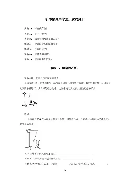 初中物理声学演示实验总汇