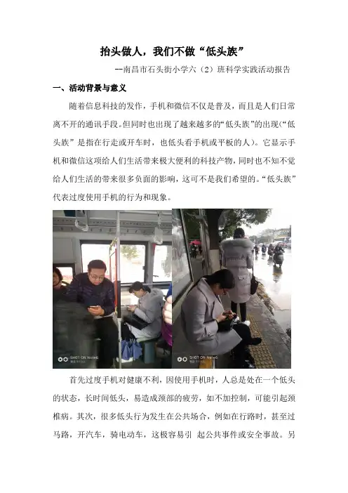 石小六2班科学实践活动报告