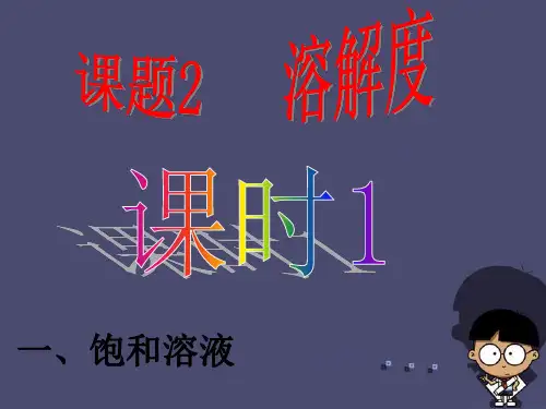 九年级化学下册 9.2 溶解度课件 (新版)新人教版